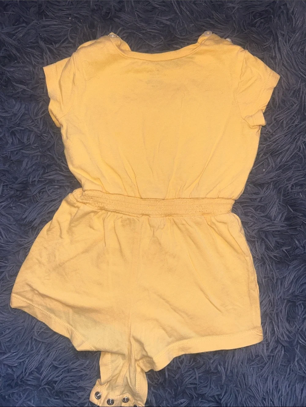 Ralph Lauren Light Yellow Baby Romper with Blue Pony Emblem